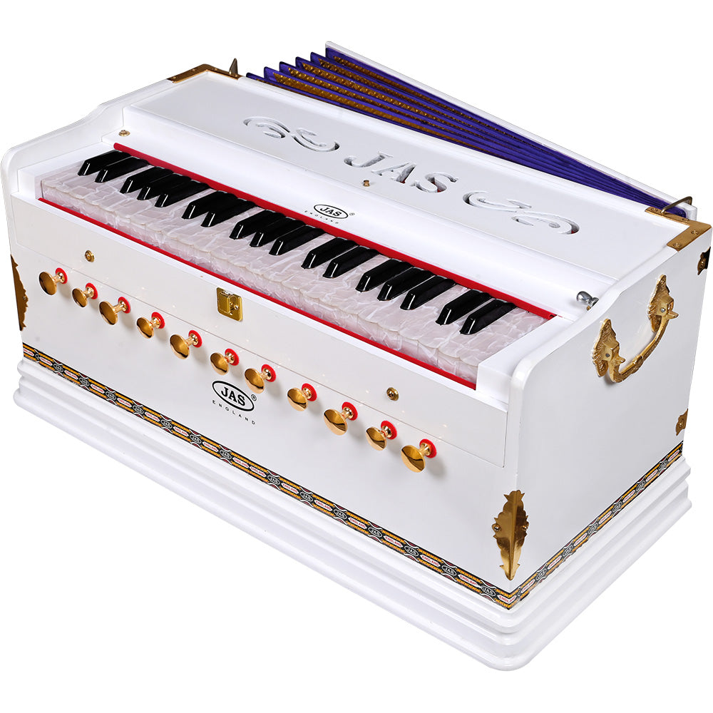 JAS Harmonium Super Deluxe, JAS English Reeds, Standard Body, White