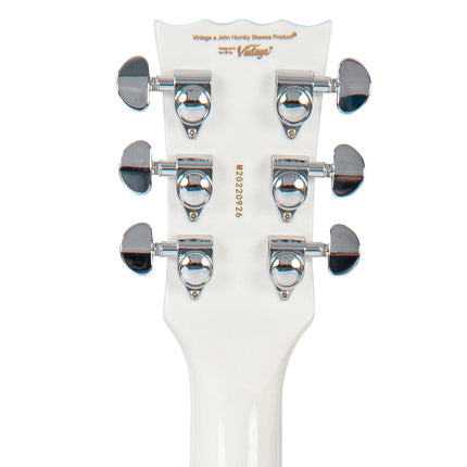 Arctic White Vintage REVO Series 'Custom Supreme' Semi-Acoustic Guitar