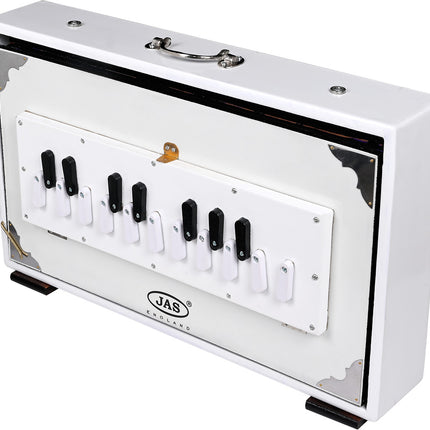 Shruti Box Chromatic, White, JAS English Reeds G to C with Padded Bags