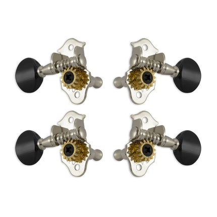 GroverSta-Tite Ukulele Pegs (Set of 4) ~ Nickel ~ Black