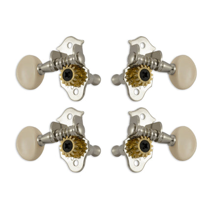 Grover Sta-tite Ukulele Pegs (Set of 4) ~ Nickel ~ White