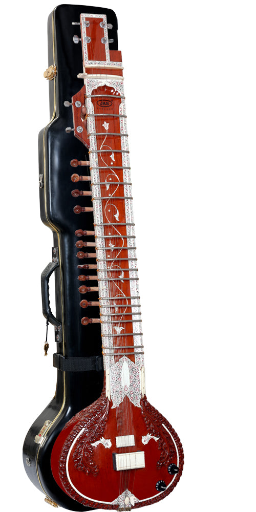 JAS Electric Sitar, Travelers, Decorative, STANDARD – 7 Main & 12 Tarab Strings With Hard Case