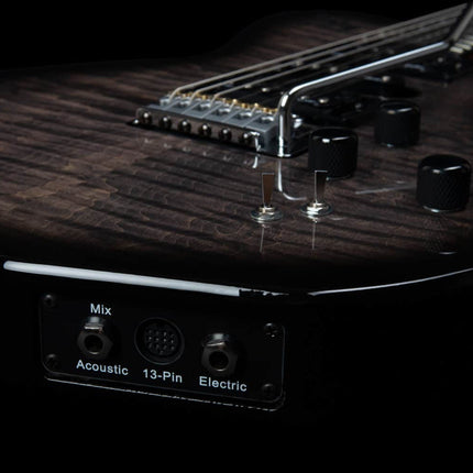 Godin XTSA 3 Voice Electric Guitar ~ Trans Black Flame