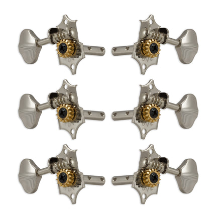 Grover STA-TITE Machineheads ~ 3+3 ~ Horizontal ~ Nickel