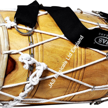 JAS Natural Dhol Standard, Conventional Barrel Shape Body, With all Accessories