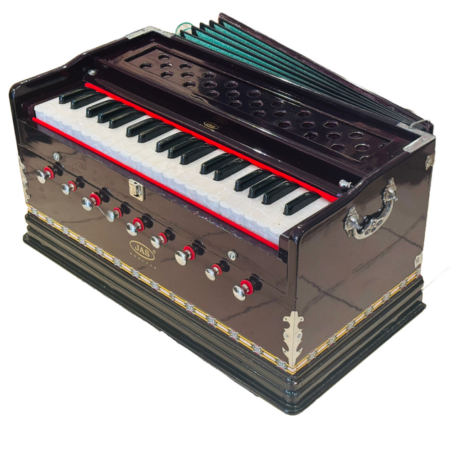 JAS Harmonium, Deluxe Model, Brass Reeds, Standard Body (Dark Brown)
