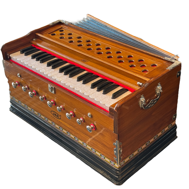 JAS Harmonium, Deluxe Model, Brass Reeds, Standard Body (Light Brown)
