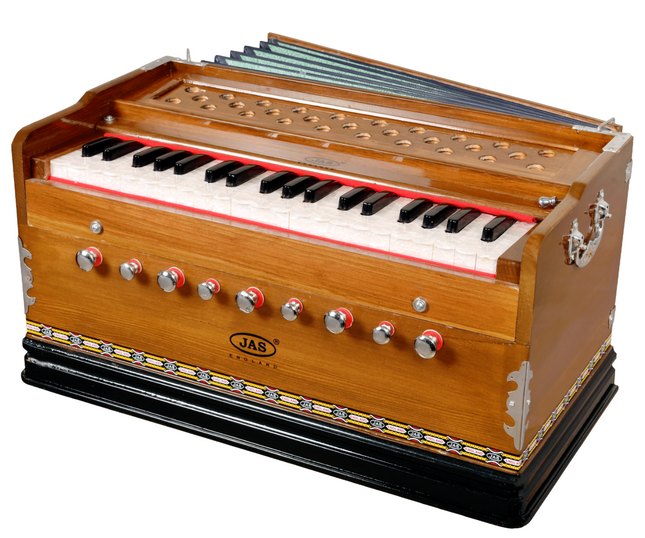 JAS Harmonium, Deluxe Model, Brass Reeds, Standard Body (Light Brown)