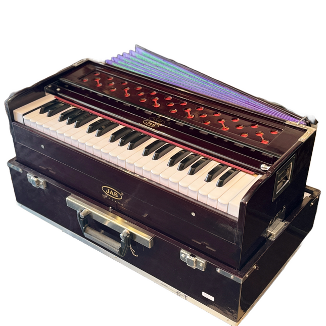 JAS No Stopper Super Deluxe Brass Reeds Portable Harmonium (Left Coupler)