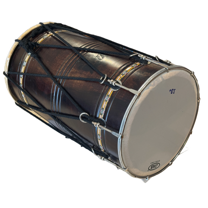 JAS Medium Dhol Drum, Stained with all Accessories