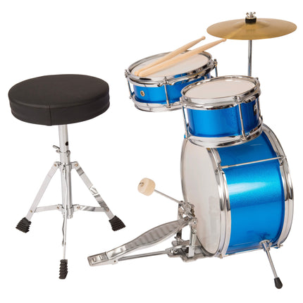 PP Drums Junior 3 Piece Drum Kit ~ Metallic Blue