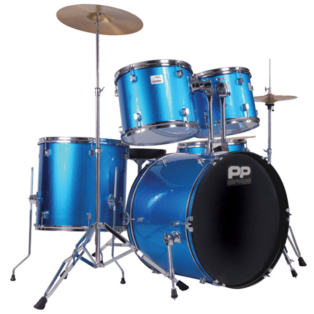 PP Drums Full Size 5 Piece Drum Kit ~ Blue