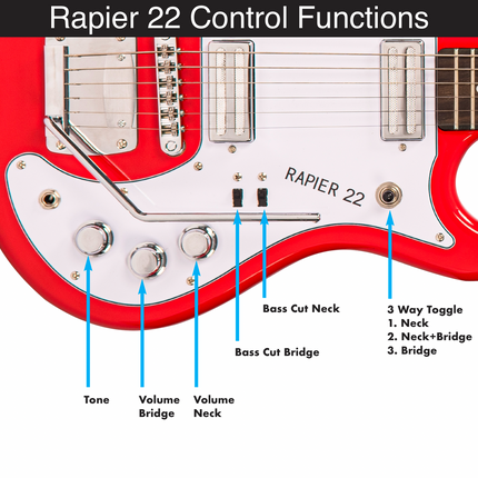 Rapier 22 Electric Guitar ~ 3 Tone Sunburst