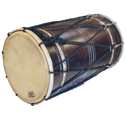 JAS Medium Dhol Drum, Stained with all Accessories