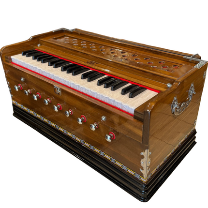 JAS Harmonium Super Deluxe Brass Reeds Standard Body (Light Brown)