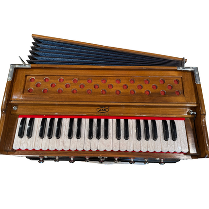 JAS Harmonium Super Deluxe Brass Reeds Standard Body (Light Brown)