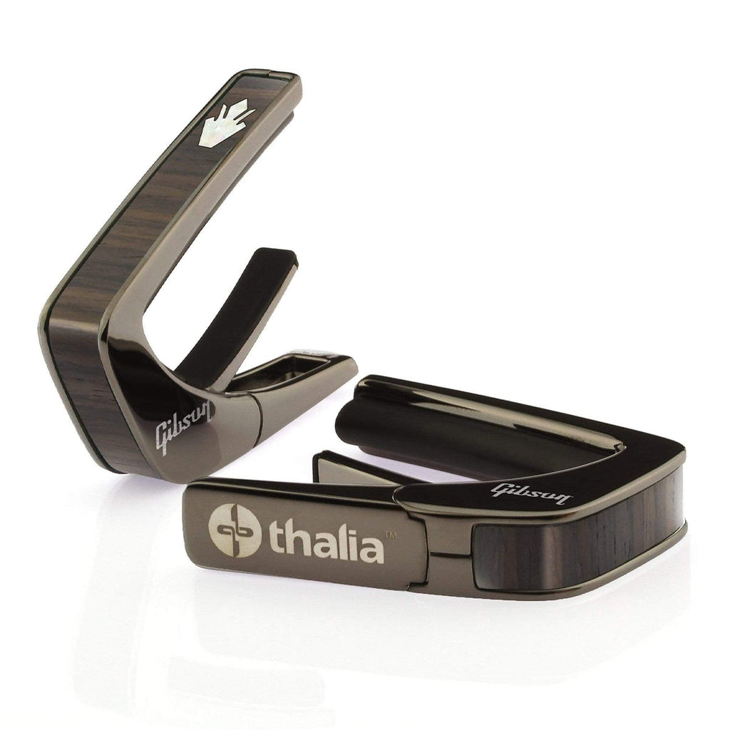 Gibson® by Thalia Black Chrome Capo ~ Holly Inlay