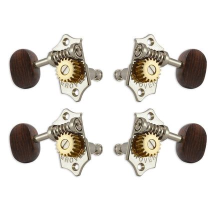 Grover U98 Series Sta-Tite Geared Ukulele Pegs (Set of 4) ~ Nickel ~ Rosewood Buttons