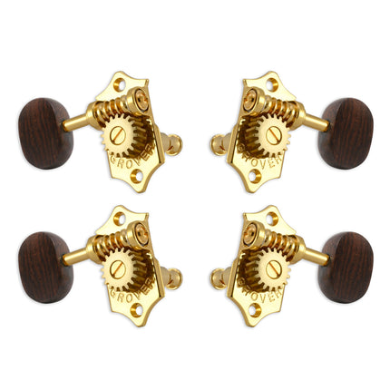Grover U99 Series Sta-Tite Ukulele Pegs (Set of 4) ~ Gold ~ Rosewood Buttons
