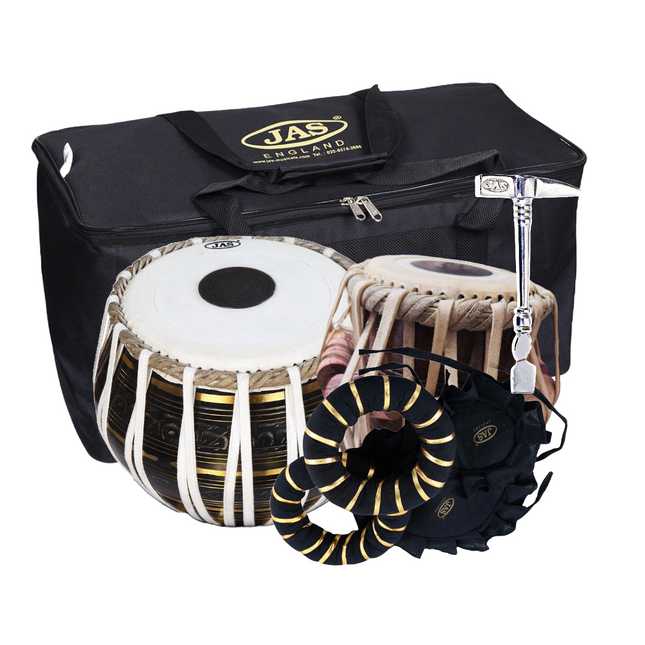 JAS Tabla Set Deluxe Quality Decorative Black Bayan