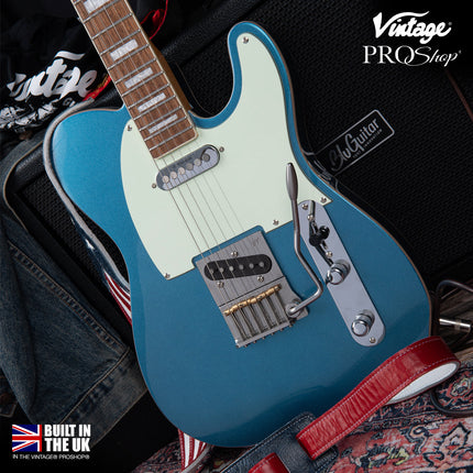 Metallic Gun Hill Blue Vintage Revo V52 ProShop Unique Electric Guitar