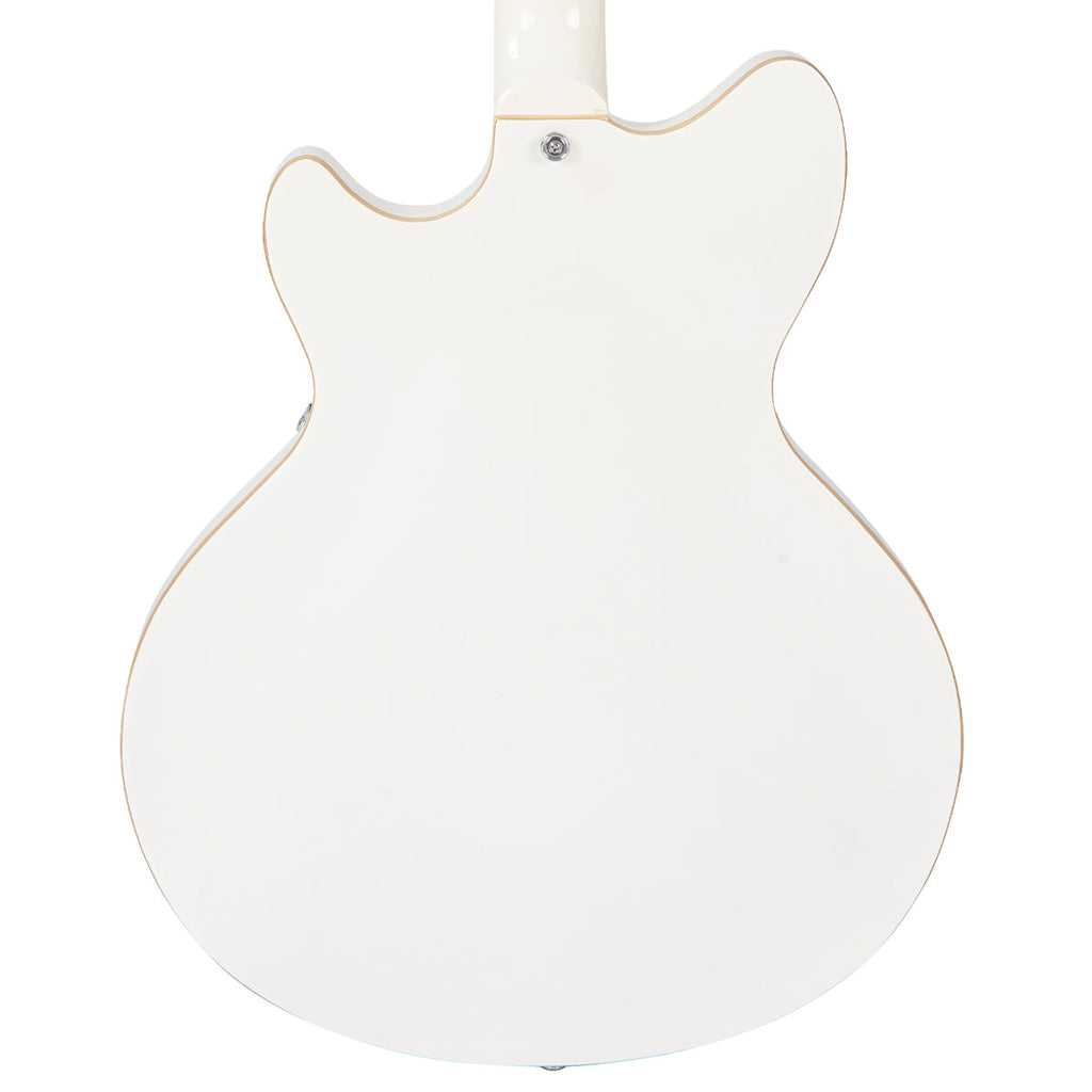 Arctic White Vintage REVO Series 'Custom Supreme' Semi-Acoustic Guitar