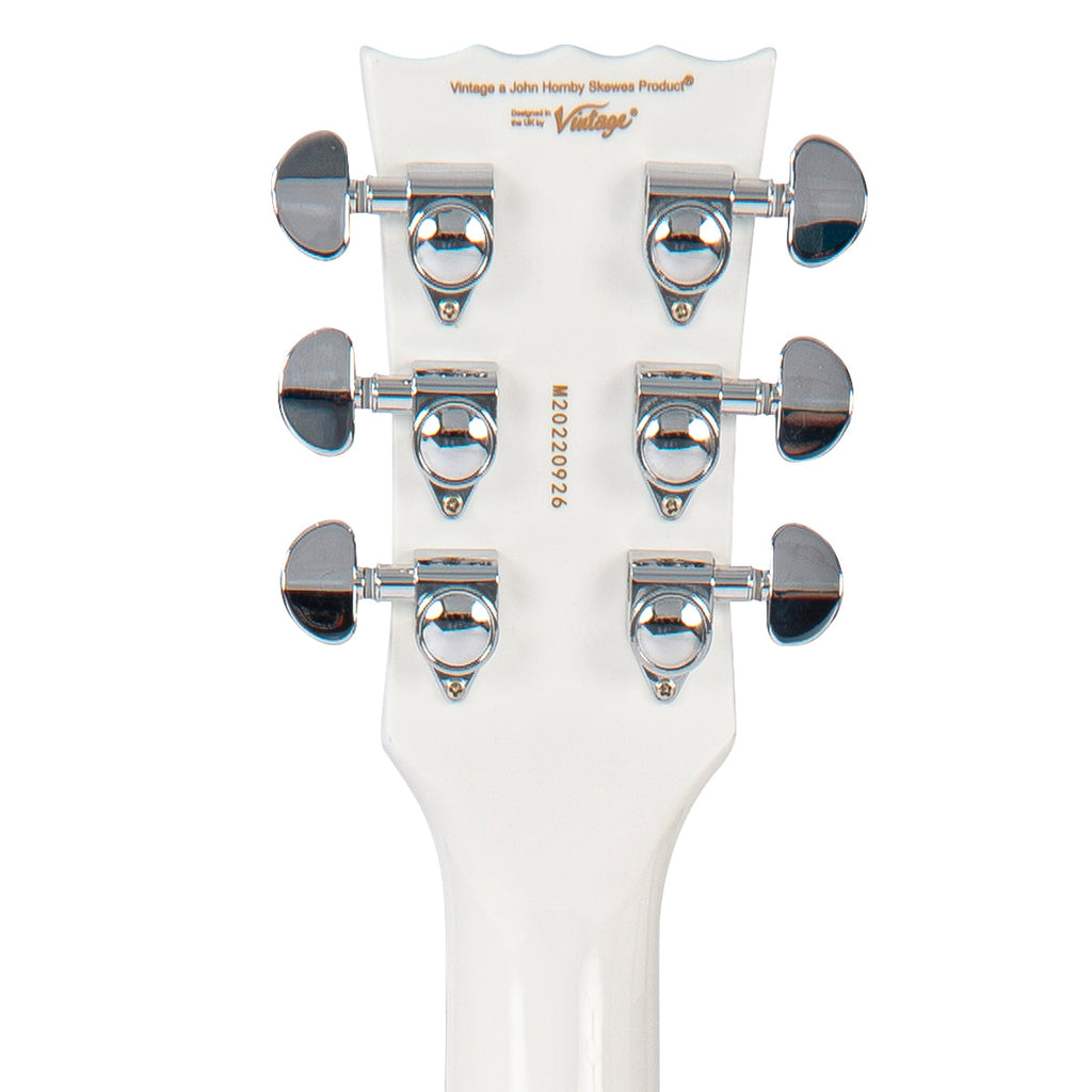 Arctic White Vintage REVO Series 'Custom Supreme' Semi-Acoustic Guitar