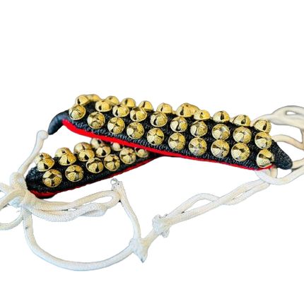 JAS 3 Line Ghungroo, Black Resham, Ankle Bracelet Pair
