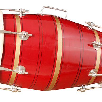 Dholak Nut Bolt type Red and Gold