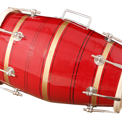 Dholak Nut Bolt type Red and Gold