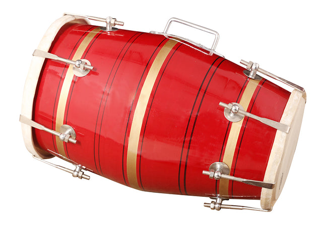 Dholak Nut Bolt type Red and Gold