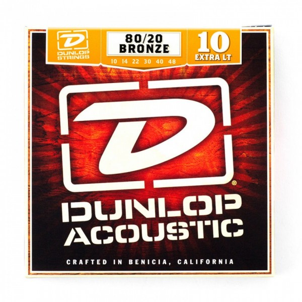 Dunlop 20/80 Brass Acoustic Strings - Extra Light