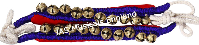 JAS One Line Ghungroo, Blue Resham, Ankle Bracelet Pair