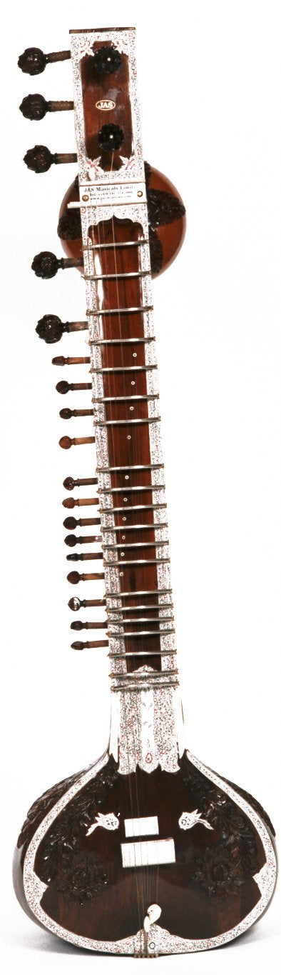 JAS Sitar Professional Ravi Shankar Style Rose Double Tumba with Hard Case